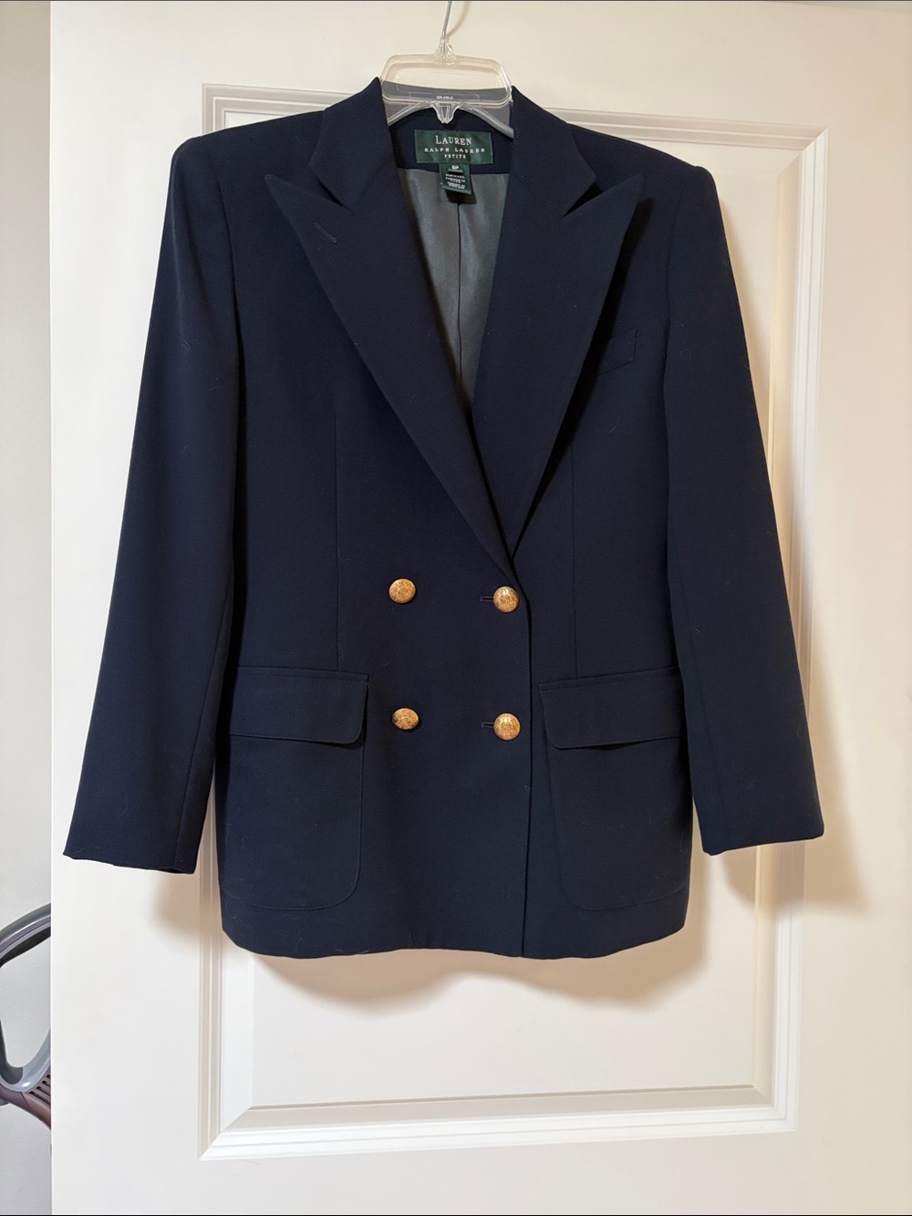 Lauren Ralph Lauren Navy Double-Breasted Blazer with Gold Buttons